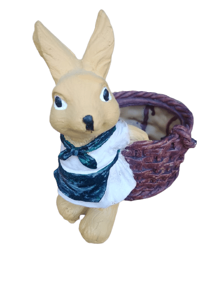 Rabbit with Basket Planter - Pot